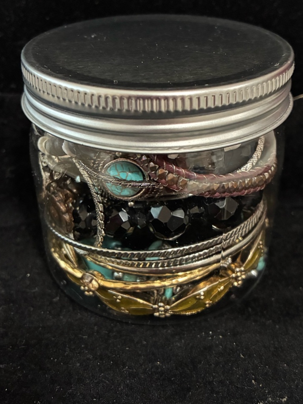 Jewelry Jar 12 EUC/NWOT Pieces. vintage to Now  Necklace, Bracelet, Rings Earr +